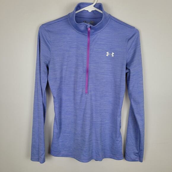 Under Armour Womens Medium Lavender Pink Zipper HeatGear 1/4 Zip Pullover Top - Picture 1 of 7
